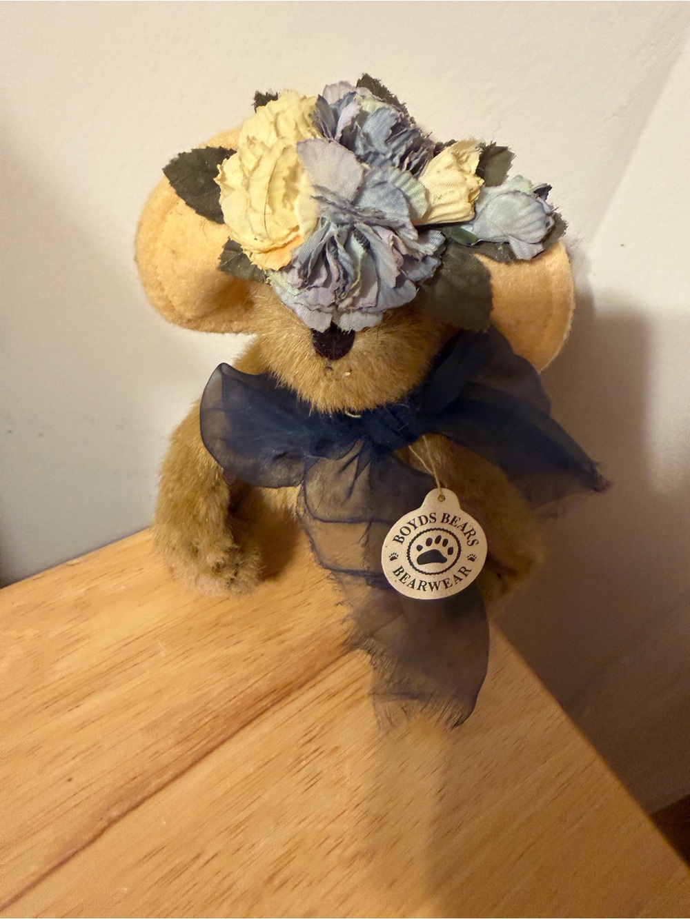 Vintage Boyds Bears "Nanette Dubeary" with Sheer Navy Scarf